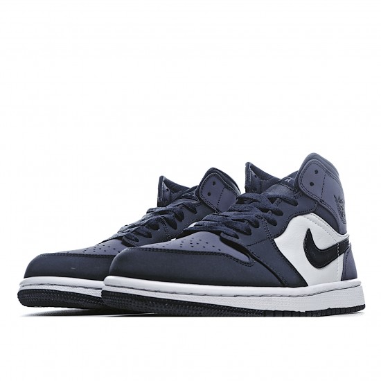 Air Jordan 1 Mid Obsidian Sanded Purple Jordan B554724 445 AJ1 Unisex Purple White Black 