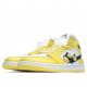 Air Jordan 1 Mid Rose Patch AV5174 700 AJ1 Unisex Yellow White Jordan 