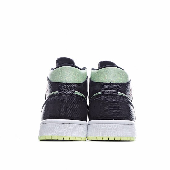 Air Jordan 1 Mid SE Black Barely Volt CV5276 003 AJ1 Green Black Unisex Jordan 