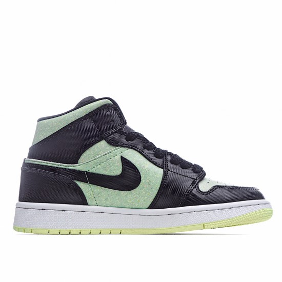 Air Jordan 1 Mid SE Black Barely Volt CV5276 003 AJ1 Green Black Unisex Jordan 