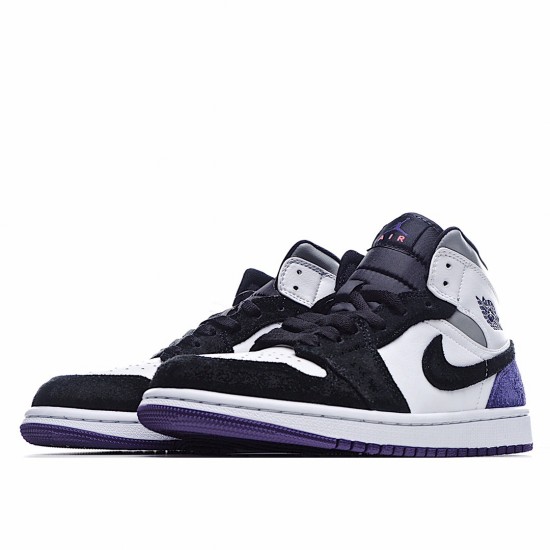 Air Jordan 1 Mid SE Purple Black White 852542 105 AJ1 Unisex Jordan 