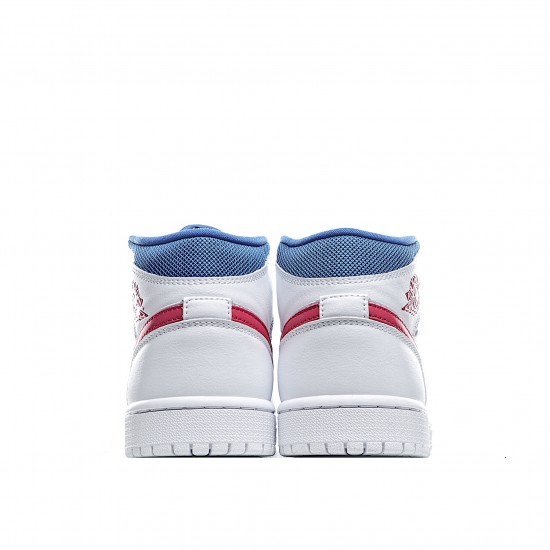 Air Jordan 1 Mid USA White Blue Red BQ6472 164 AJ1 Unisex Jordan 