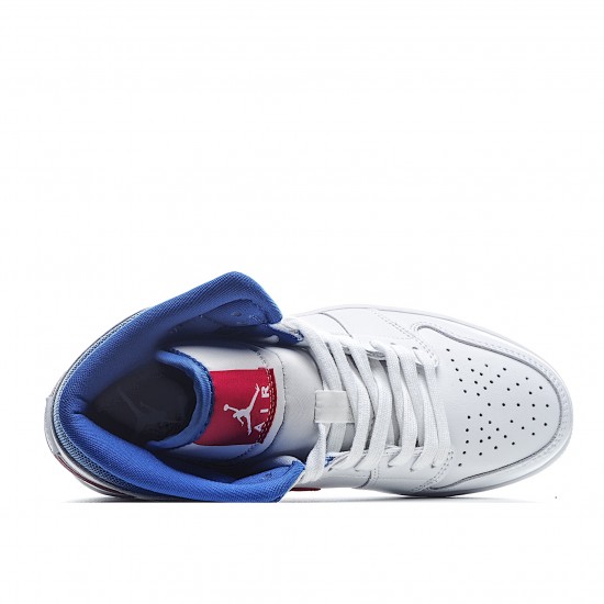 Air Jordan 1 Mid USA White Blue Red BQ6472 164 AJ1 Unisex Jordan 