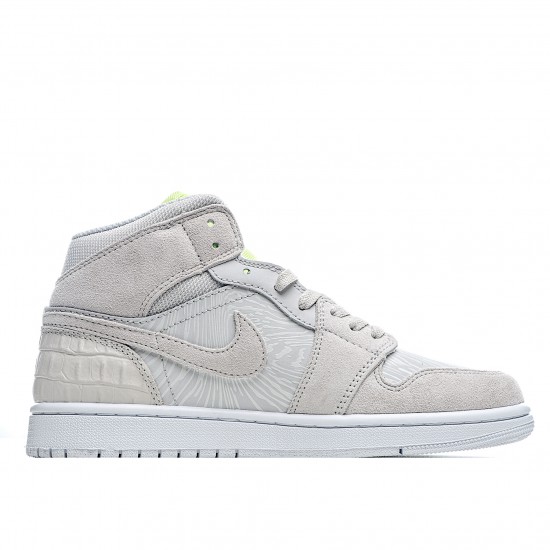 Air Jordan 1 Mid Vast Grey Ghost Green CV3018 001 AJ1 Unisex Green Gray Jordan 