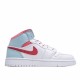 Air Jordan 1 Mid White Topaz Mist White Red Blue 555112 104 Unisex Jordan AJ1 