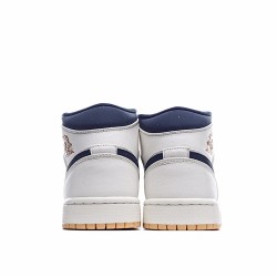 Air Jordan 1 Retro Mid Jeter AH6342 104 Mens Beige Blue AJ1 Jordan 