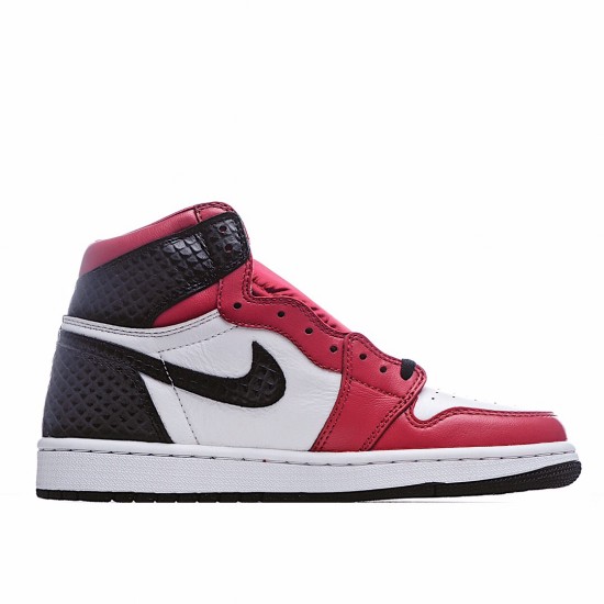 Air Jordan 1 WMNS Satin Snake White Black Red Jordan CD0461 601 Mens AJ1 