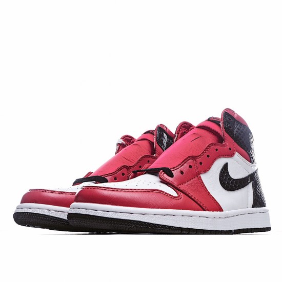 Air Jordan 1 WMNS Satin Snake White Black Red Jordan CD0461 601 Mens AJ1 