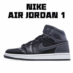 Air Jordan 1 Mid Black Dark Grey Jordan 554725 041 AJ1 Unisex Black Gray 