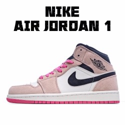 Air Jordan 1 Mid Crimson Tint 852542 801 Unisex AJ1 Pink White Black Jordan 