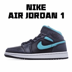 Air Jordan 1 Mid Grey Aqua 554724 063 AJ1 Unisex Jordan 