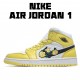 Air Jordan 1 Mid Rose Patch AV5174 700 AJ1 Unisex Yellow White Jordan 