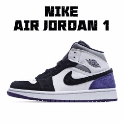 Air Jordan 1 Mid SE Purple Black White 852542 105 AJ1 Unisex Jordan 