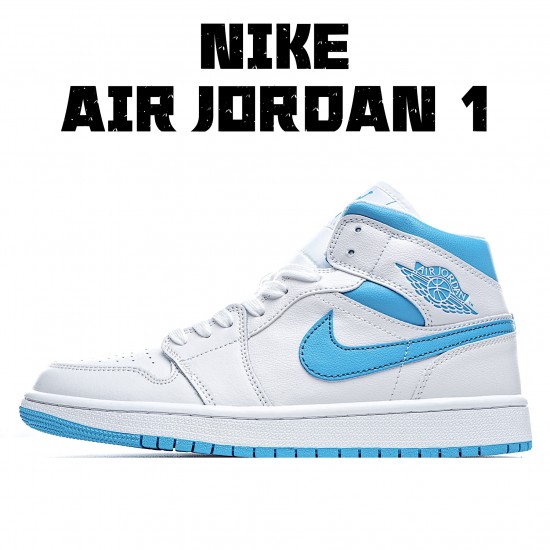 Air Jordan 1 Mid UNC White Blue BQ6472 114 AJ1 Jordan 