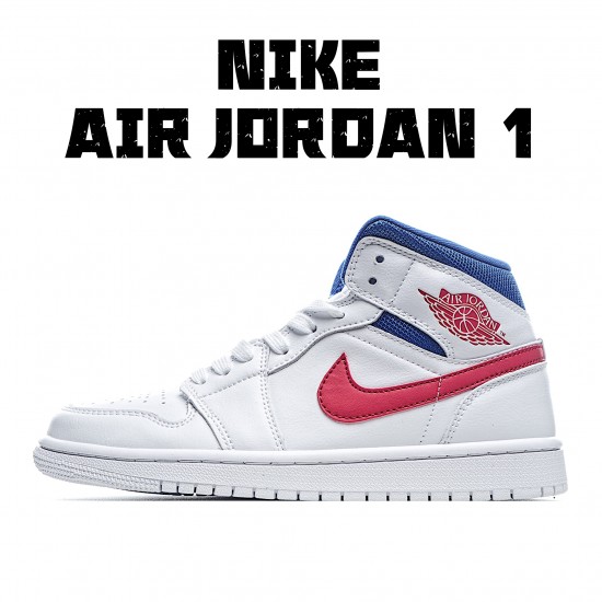 Air Jordan 1 Mid USA White Blue Red BQ6472 164 AJ1 Unisex Jordan 