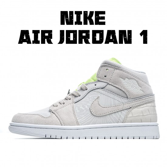 Air Jordan 1 Mid Vast Grey Ghost Green CV3018 001 AJ1 Unisex Green Gray Jordan 