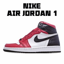 Air Jordan 1 WMNS Satin Snake White Black Red Jordan CD0461 601 Mens AJ1 
