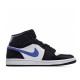 Air Jordan 1 Mid Black White Blue 554724-084 Unisex AJ1 Jordan