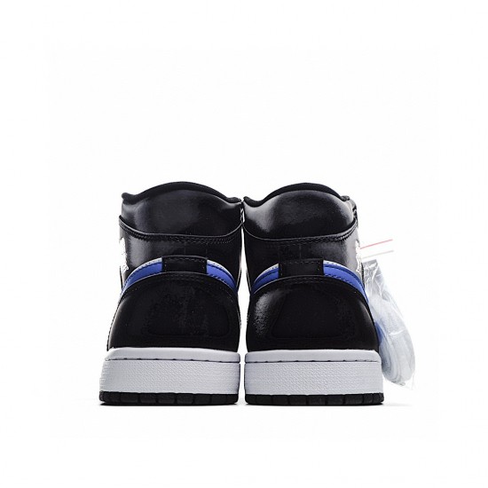 Air Jordan 1 Mid Black White Blue 554724-084 Unisex AJ1 Jordan