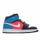 Air Jordan 1 Mid Black White Red Blue CV4891-001 Unisex AJ1 Jordan