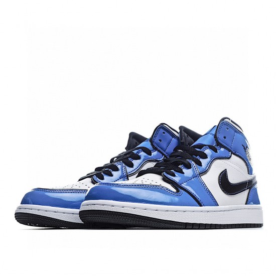 Air Jordan 1 Mid Blue White Black DD6834-402 Unisex AJ1 Jordan