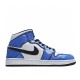 Air Jordan 1 Mid Blue White Black DD6834-402 Unisex AJ1 Jordan