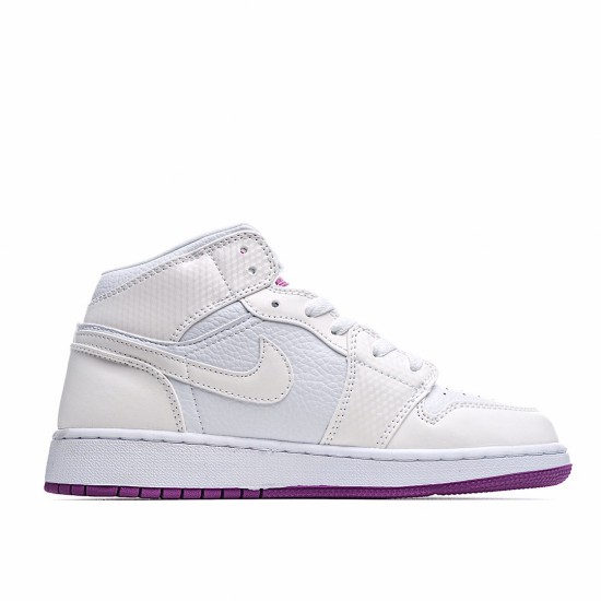 Air Jordan 1 Mid Purple White 555112-ID Womens AJ1 Jordan