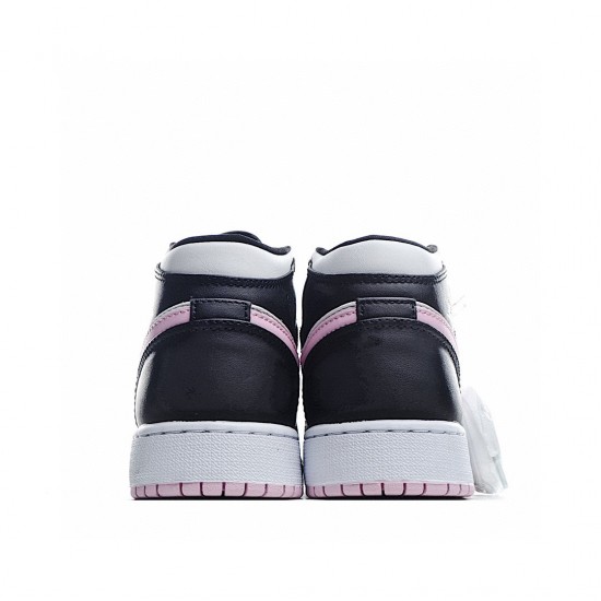 Air Jordan 1 Mid White Black Light Arctic Pink 555112-103 Womens AJ1 Jordan