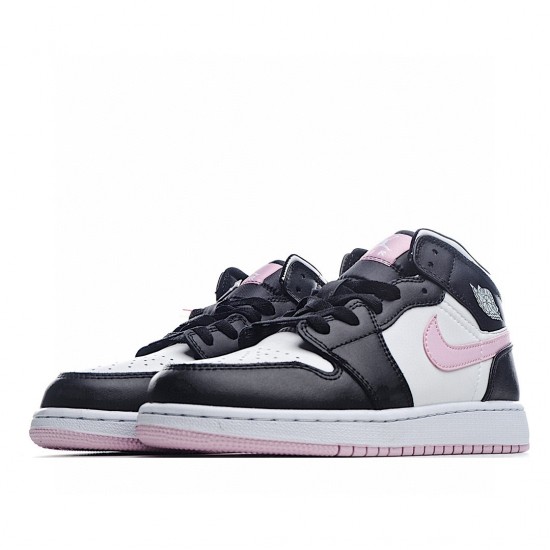 Air Jordan 1 Mid White Black Light Arctic Pink 555112-103 Womens AJ1 Jordan