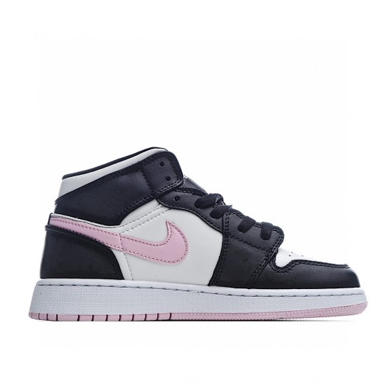 Air Jordan 1 Mid White Black Light Arctic Pink 555112-103 Womens AJ1 Jordan