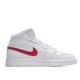 Air Jordan 1 Mid White University Red BQ6472-106 Unisex AJ1 Jordan