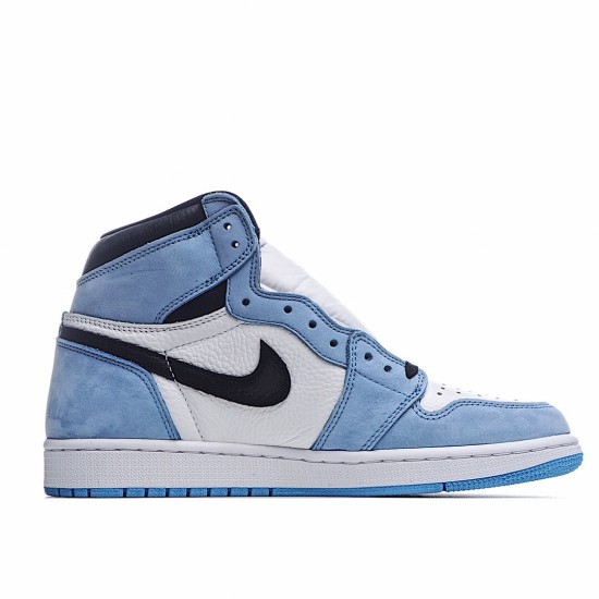 Air Jordan 1 Retro High White University Blue Black 555088-134 Mens AJ1 Jordan