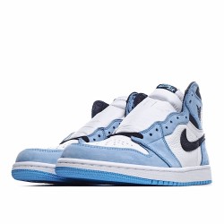 Air Jordan 1 Retro High White University Blue Black 555088-134 Mens AJ1 Jordan