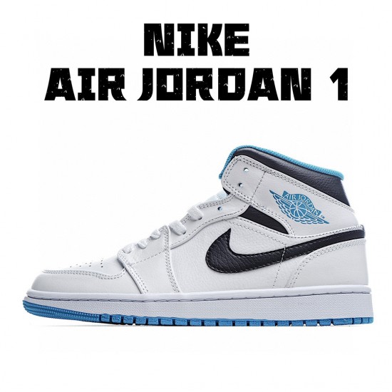 Air Jordan 1 Mid Laser Blue 554724-141 Unisex AJ1 Jordan