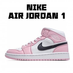 Air Jordan 1 Mid Pink White Black BQ6472-500 Unisex AJ1 Jordan