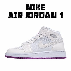 Air Jordan 1 Mid Purple White 555112-ID Womens AJ1 Jordan