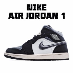 Air Jordan 1 Mid Satin Grey Toe 852542-011 Mens AJ1 Jordan