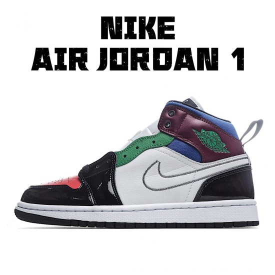 Air Jordan 1 Mid SE Black White Multi-Color DB5454-001 Unisex AJ1 Jordan