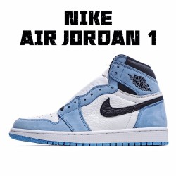 Air Jordan 1 Retro High White University Blue Black 555088-134 Mens AJ1 Jordan