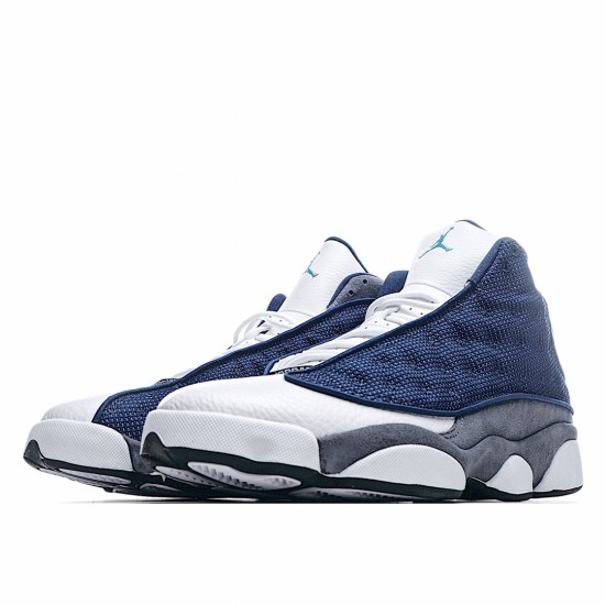 Air Jordan 13 Flint Navy 414571 404 AJ13 Mens White Blue Jordan Sneaekrs 