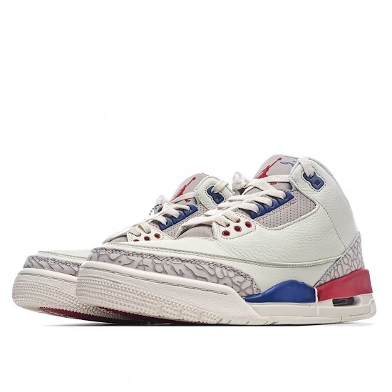 Air Jordan 3 Charity Game 136064 140 AJ3 White Red Blue Mens Jordan 