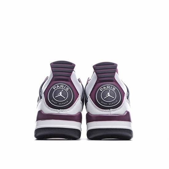 Air Jordan 4 Retro PSG White Black Purple CZ5624 100 AJ4 Unisex Jordan 