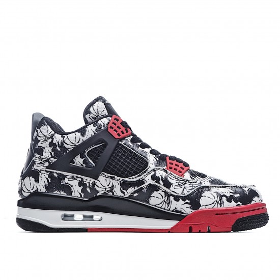 Air Jordan 4 Retro Sngl Dy Singles Day Tattoo Jordan BQ0897 006 AJ4 Mens Black Red Jordan 