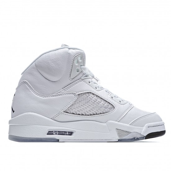 Air Jordan 5 Retro Metallic Silver 136027 130 Unisex White Silver AJ5 Jordan 