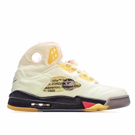 Air Jordan 5 x off white Yellow Beige DH8565 100 AJ5 Mens Jordan 