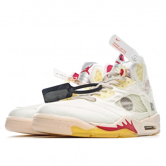 Air Jordan 5 x off white Yellow Jordan CT8480 002 Mens AJ5 