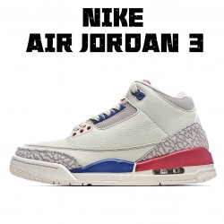 Air Jordan 3 Charity Game 136064 140 AJ3 White Red Blue Mens Jordan 