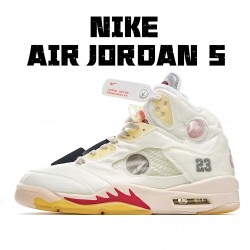 Air Jordan 5 x off white Yellow Jordan CT8480 002 Mens AJ5 