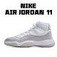 Air Jordan 11 Retro White Metallic Silver AR0715-100 Unisex AJ11 Jordan