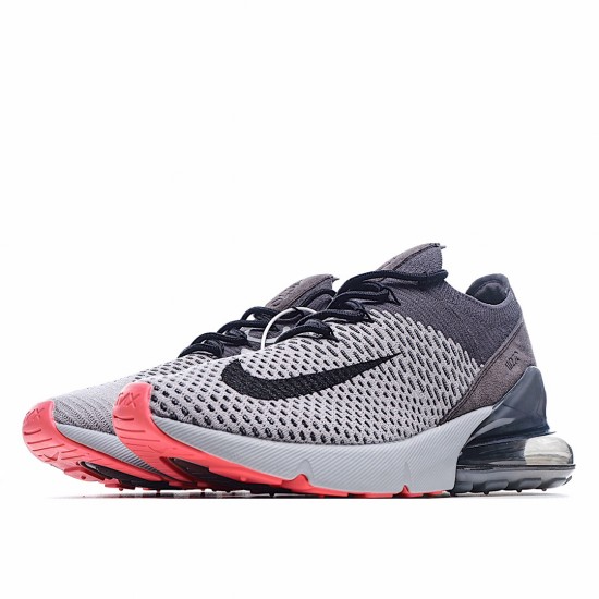 Nike Air Max 270 Flyknit Mens AO1023 004 Gray Black Running Shoes 